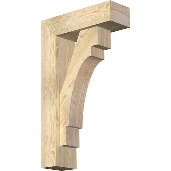 Ekena Millwork Merced Block Rough Sawn Bracket w/ Offset Brace, Douglas Fir, 6"W x 18"D x 30"H BKT0604X18X30MRC05RDF - main